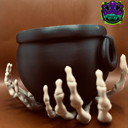 Skeleton Hands Cauldron Planter